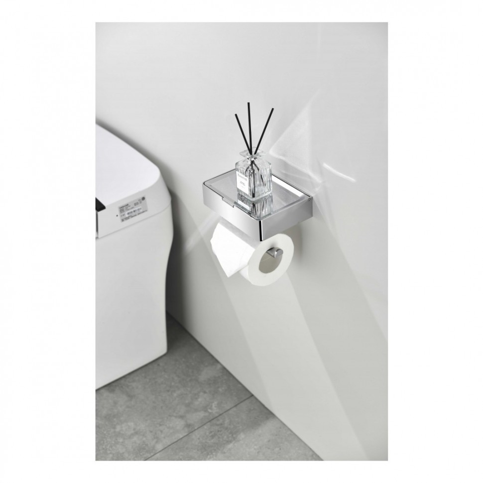 Настенный бумагодержатель плоский Grocenberg AC0050, хром