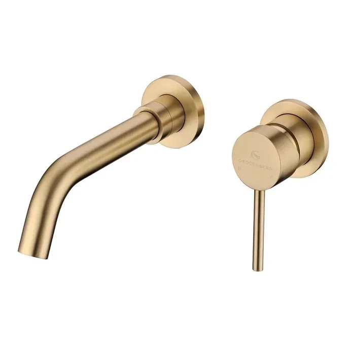 Смеситель встраиваемый для раковины Grocenberg GB511, матовое золото