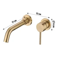 Смеситель встраиваемый для раковины Grocenberg GB511, матовое золото