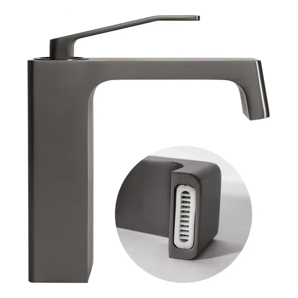 Смеситель для раковины Hansberge H1065, графит