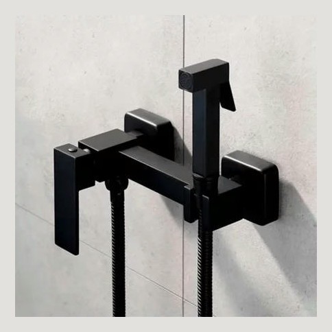 Смеситель с гигиеническим душем Grocenberg GB101N, черный матовый