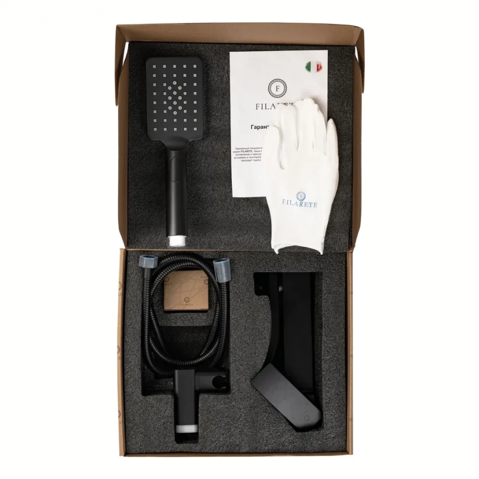 Смеситель для ванны с душем FILARETE Waterfall FL2110, черный матовый