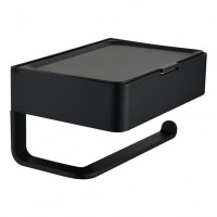 Настенный бумагодержатель плоский Grocenberg AC0050, черный матовый