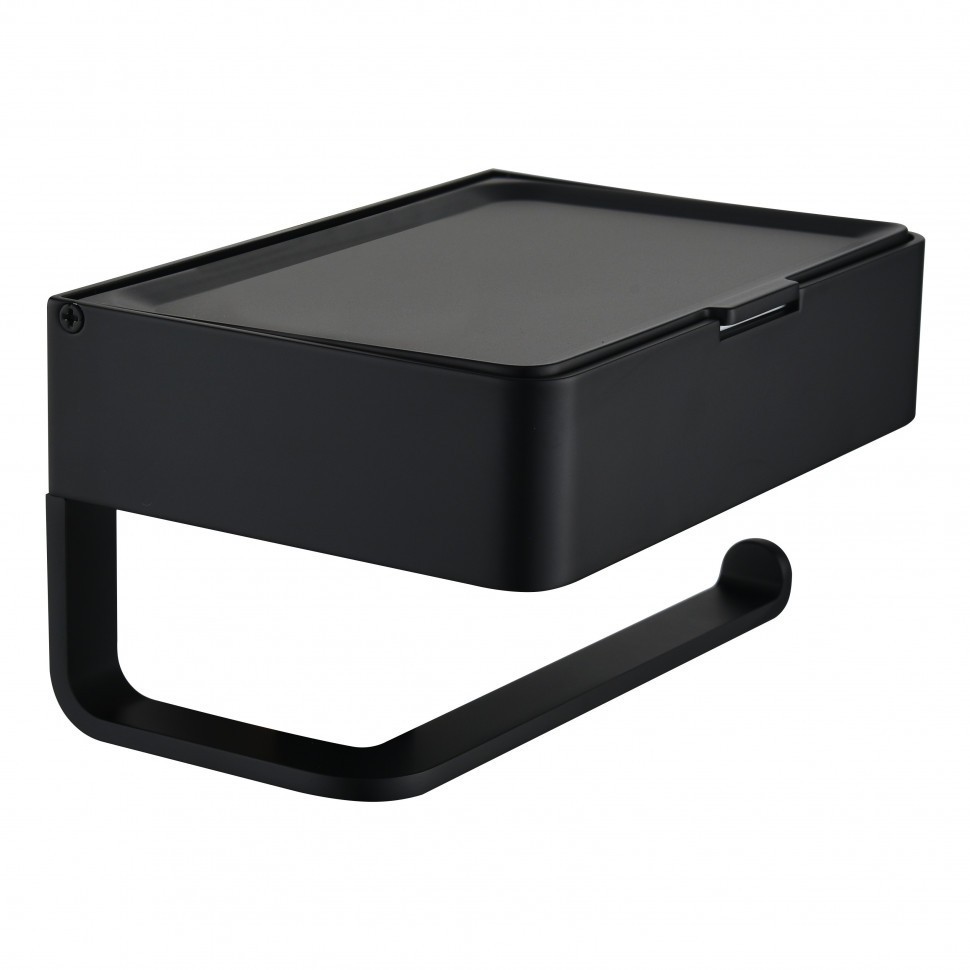 Настенный бумагодержатель плоский Grocenberg AC0050, черный матовый