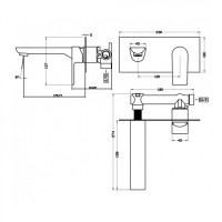 Смеситель встраиваемый для раковины Grocenberg GB599, хром