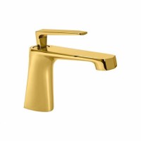 Смеситель для раковины Hansberge H1068, золото глянец