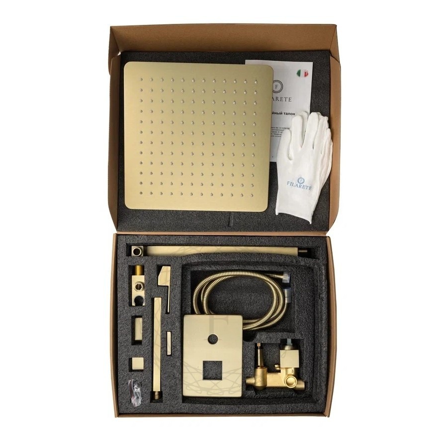 Душевая система скрытого монтажа FILARETE Fing FL1043, матовое золото