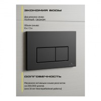 Кнопка смыва для унитаза металлическая Grocenberg KM3070BL, черный матовый Кнопка смыва для унитаза металлическая Grocenberg KM3070BL, черный матовый