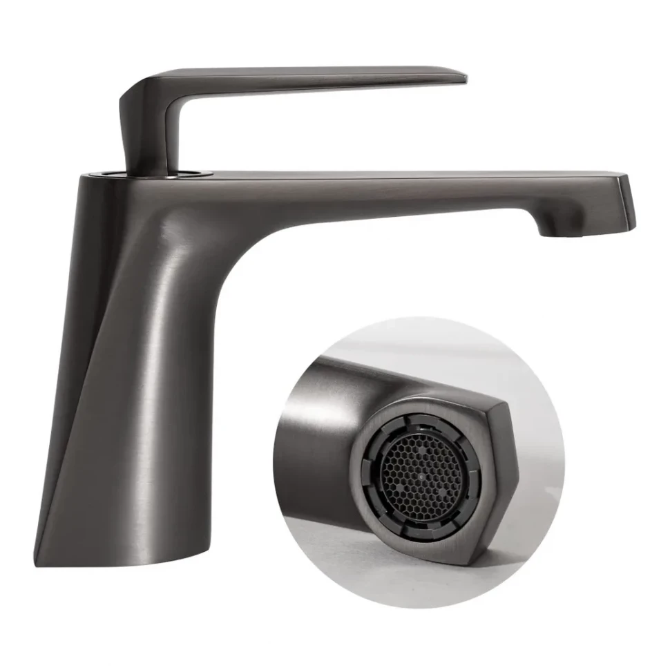 Смеситель для раковины Hansberge H1068, графит