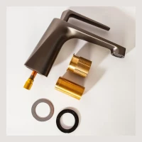 Смеситель для раковины Hansberge H1068, графит