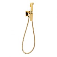 Смеситель встраиваемый с гигиеническим душем Hansberge H3077, золото глянец