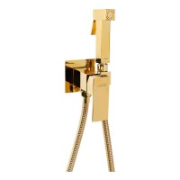 Смеситель встраиваемый с гигиеническим душем Hansberge H3077, золото глянец