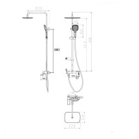 Душевая система FILARETE Retta FL2030, черный матовый