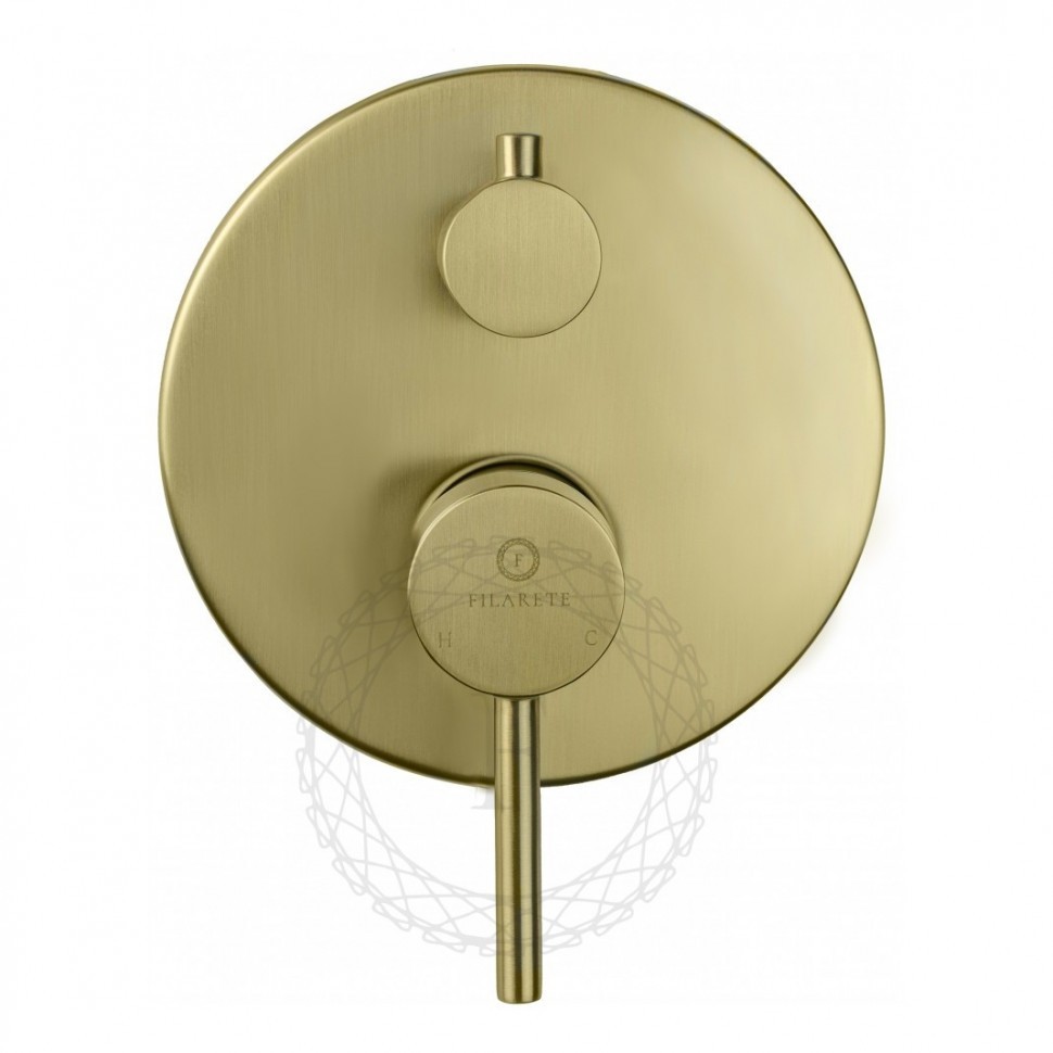 Душевая система скрытого монтажа FILARETE Roun FL1020, матовое золото