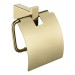 Настенный бумагодержатель с крышкой Grocenberg AC0029, золото глянец