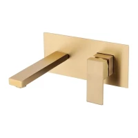 Смеситель встраиваемый для раковины Grocenberg GB588, матовое золото