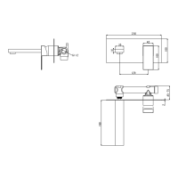 Смеситель встраиваемый для раковины Grocenberg GB588, матовое золото