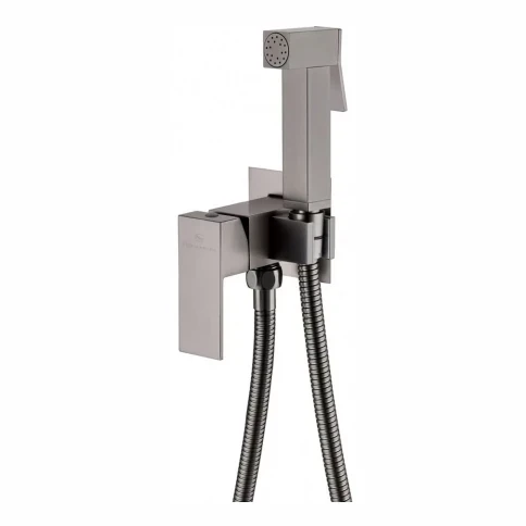 Смеситель встраиваемый с гигиеническим душем Grocenberg GB002, графит