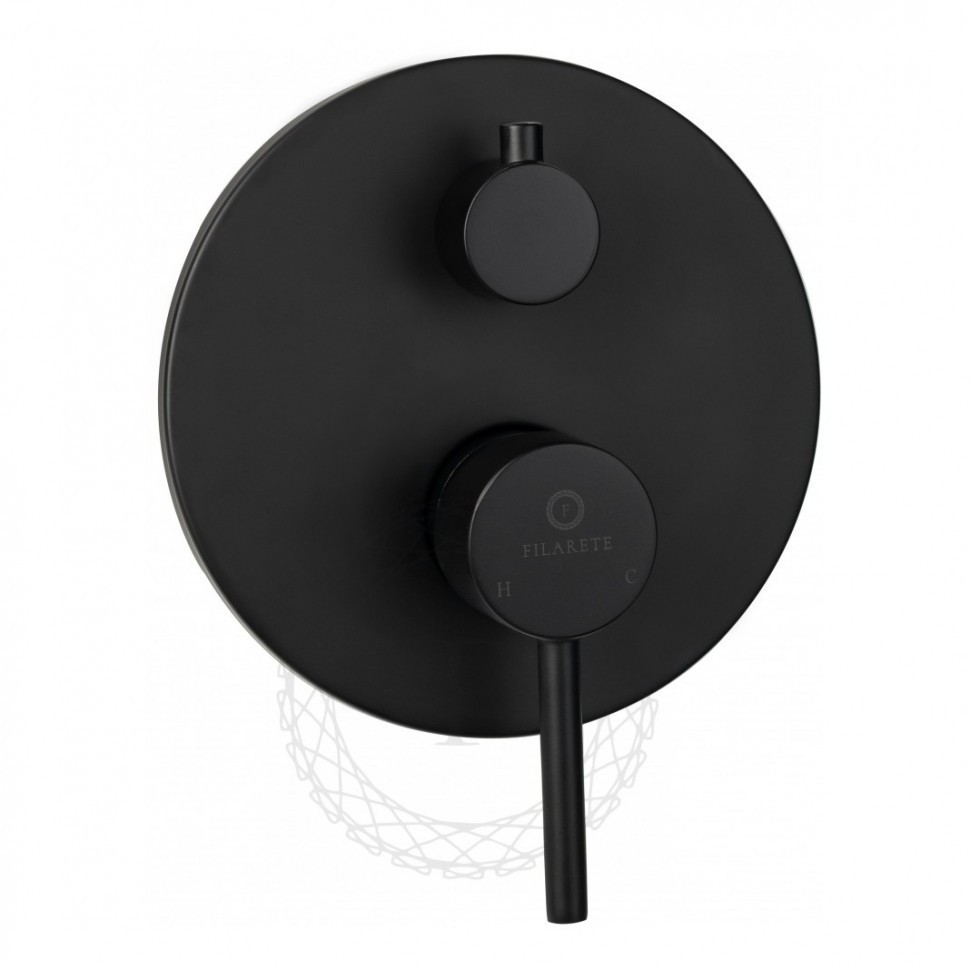 Душевая система скрытого монтажа FILARETE Roun FL1020, черный матовый