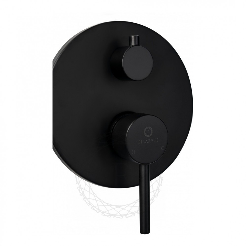 Душевая система скрытого монтажа FILARETE Roun FL1020, черный матовый