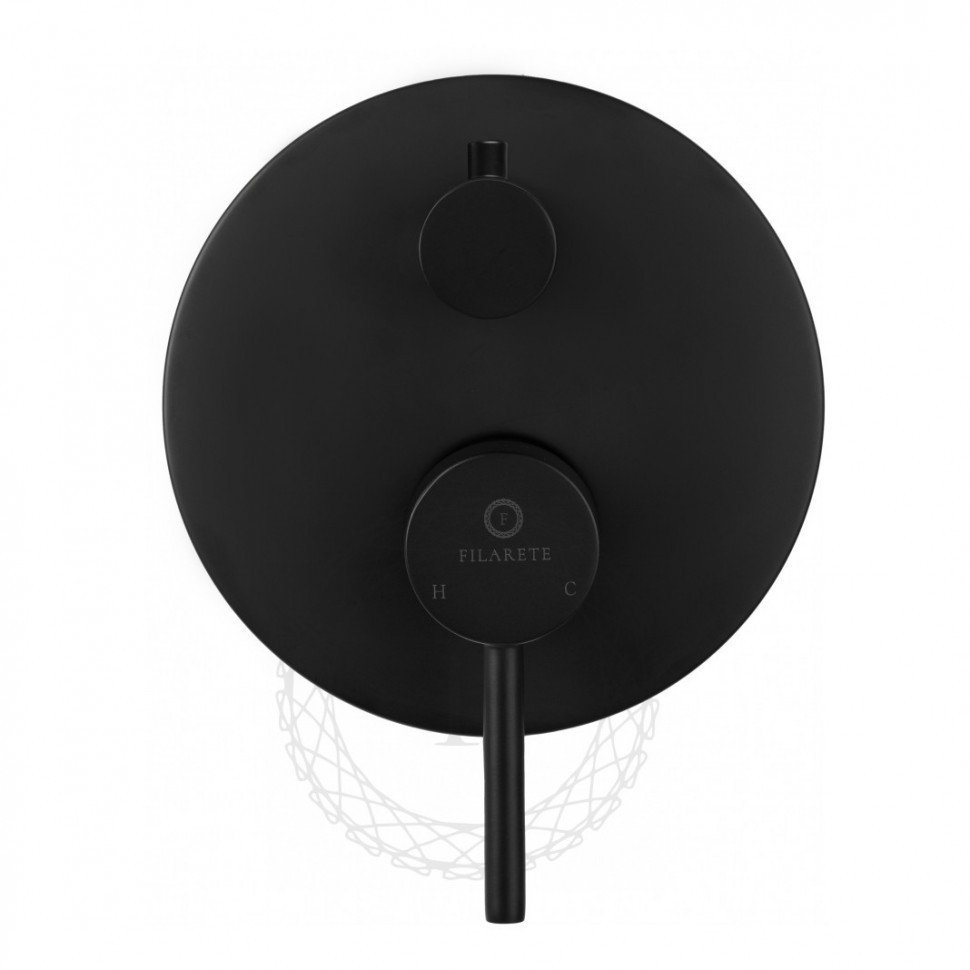 Душевая система скрытого монтажа FILARETE Roun FL1020, черный матовый