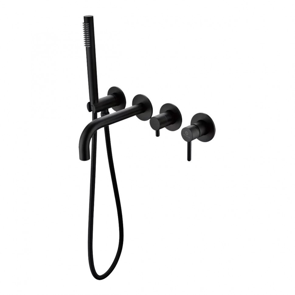 Смеситель для ванны встроенный FILARETE Roun FL2122, черный матовый