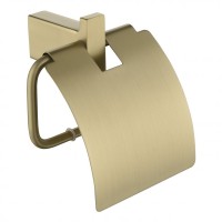 Настенный бумагодержатель с крышкой Grocenberg AC0029, матовое золото