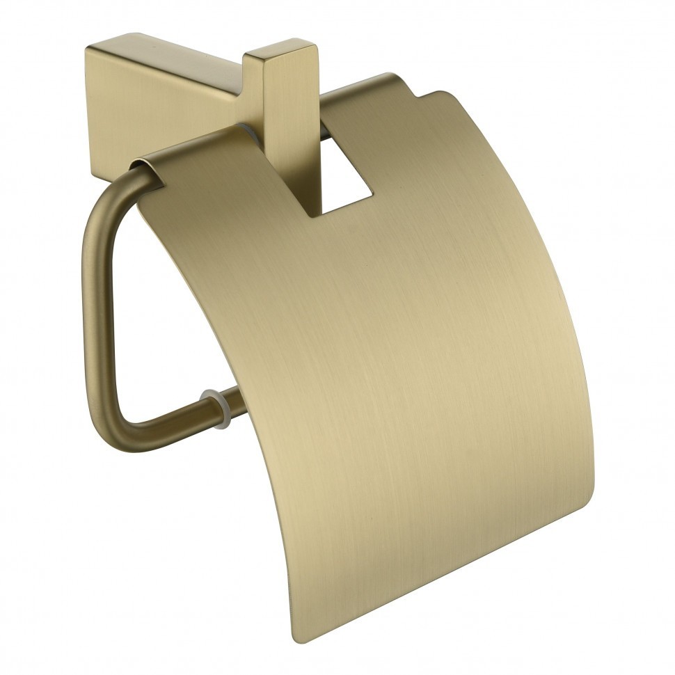Настенный бумагодержатель с крышкой Grocenberg AC0029, матовое золото
