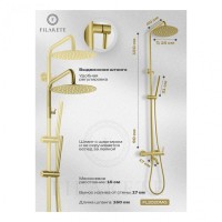 Душевая система FILARETE Roun FL2020, матовое золото