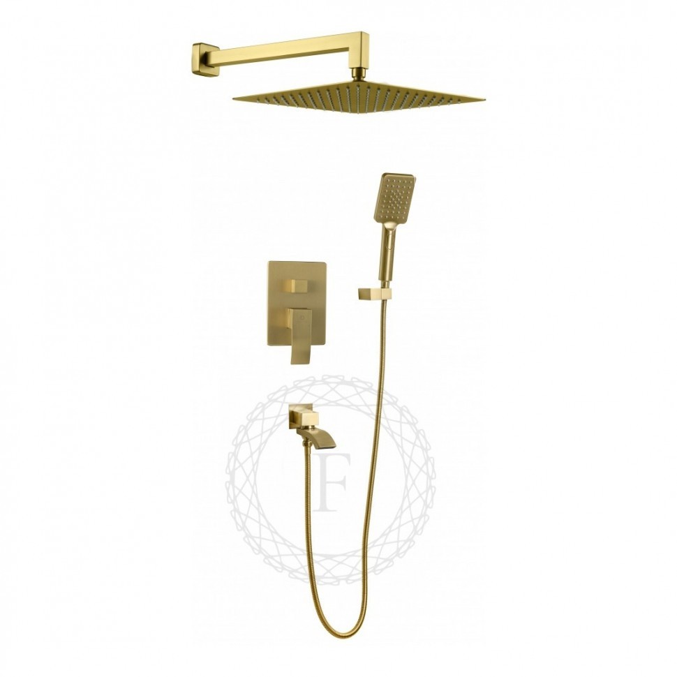 Душевая система скрытого монтажа FILARETE Waterfall FL1010, матовое золото