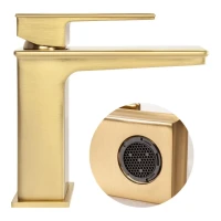 Смеситель для раковины Hansberge H1070, матовое золото