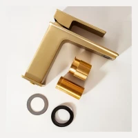 Смеситель для раковины Hansberge H1070, матовое золото