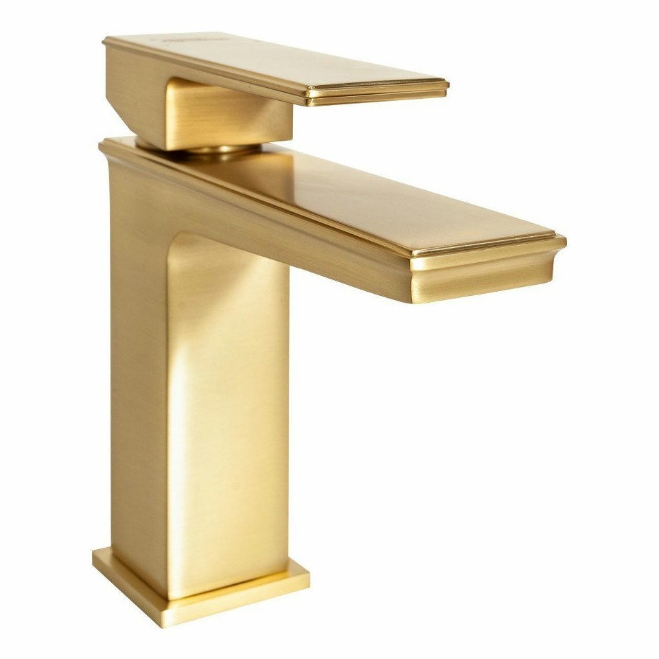 Смеситель для раковины Hansberge H1070, матовое золото