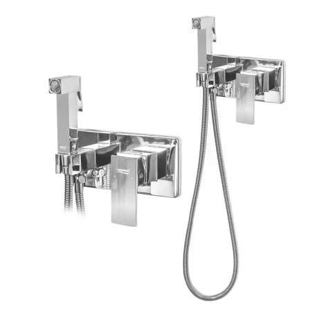 Смеситель встраиваемый с гигиеническим душем Grocenberg GB004, хром