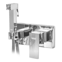 Смеситель встраиваемый с гигиеническим душем Grocenberg GB004, хром