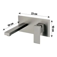Смеситель встраиваемый для раковины Grocenberg GB588, графит