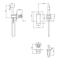 Смеситель встраиваемый с гигиеническим душем Grocenberg GB1001, хром