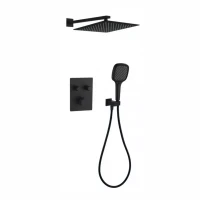 Душевая система скрытого монтажа Grocenberg GB5040, черный матовый