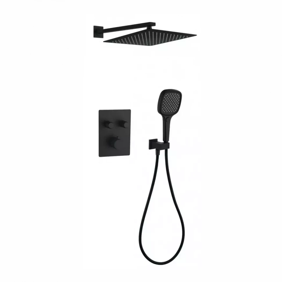 Душевая система скрытого монтажа Grocenberg GB5040, черный матовый