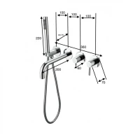 Смеситель для ванны с ручным душем Grocenberg GB5070, хром
