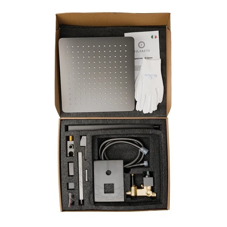 Душевая система скрытого монтажа FILARETE Fing FL1043, графит