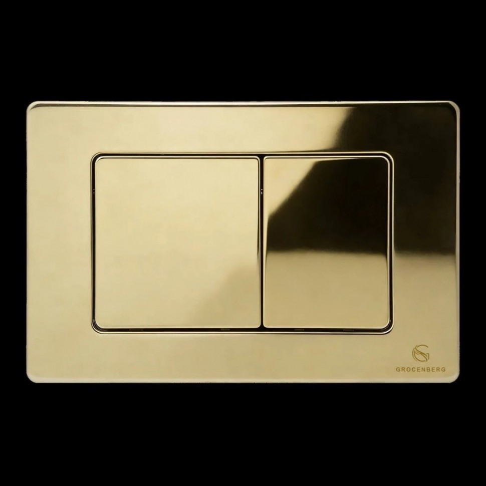 Кнопка смыва для унитаза металлическая Grocenberg KM3080GO, золото глянец Кнопка смыва для унитаза металлическая Grocenberg KM3080GO, золото глянец