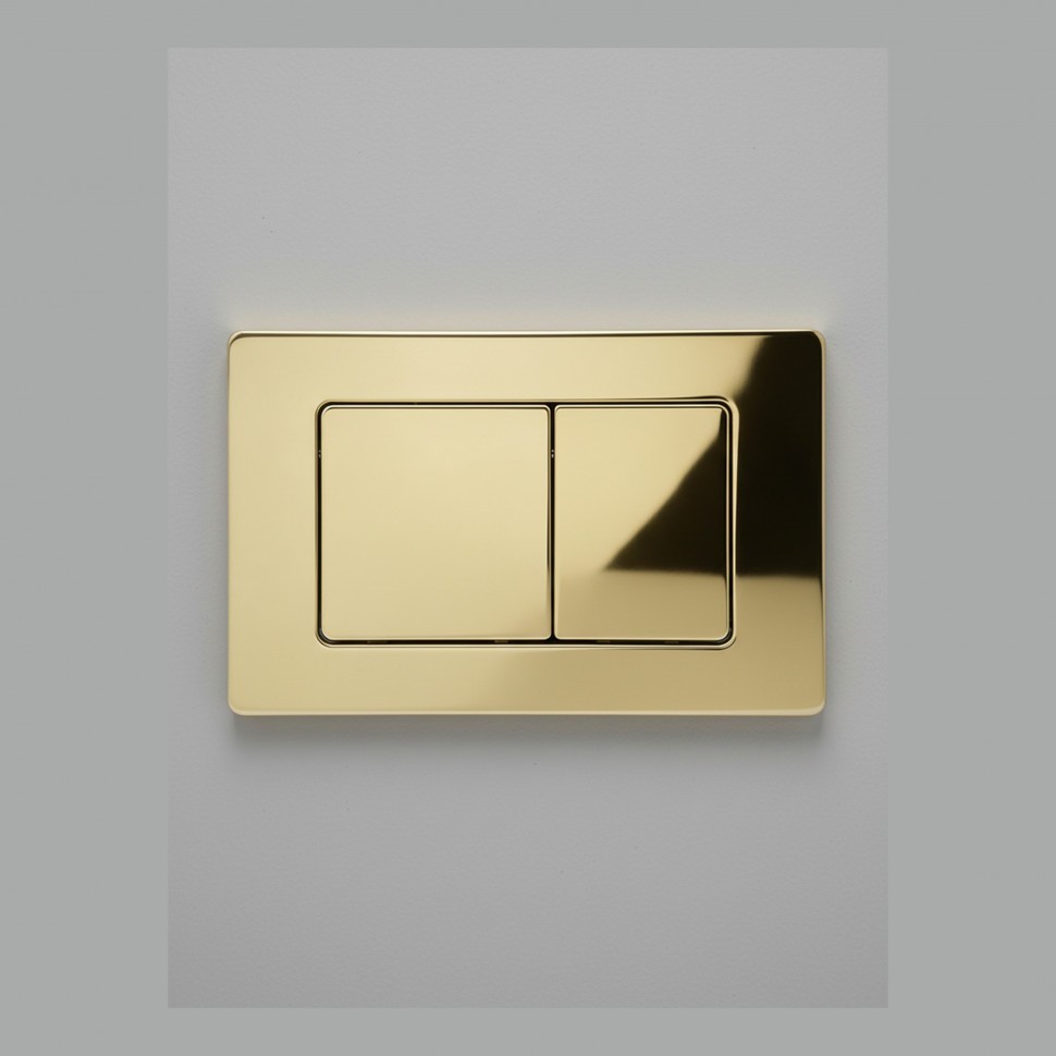 Кнопка смыва для унитаза металлическая Grocenberg KM3080GO, золото глянец Кнопка смыва для унитаза металлическая Grocenberg KM3080GO, золото глянец