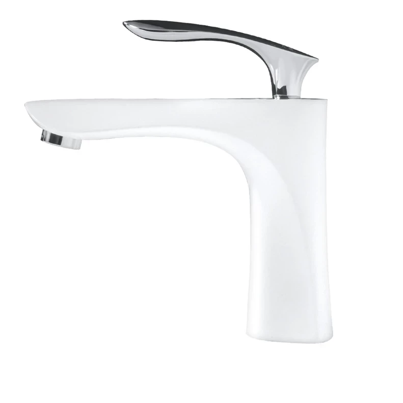 Смеситель для раковины Grocenberg GB2001, белый/хром