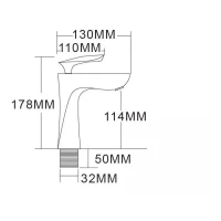 Смеситель для раковины Grocenberg GB2001, белый/хром