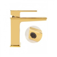 Смеситель для раковины Hansberge H1070, золото глянец