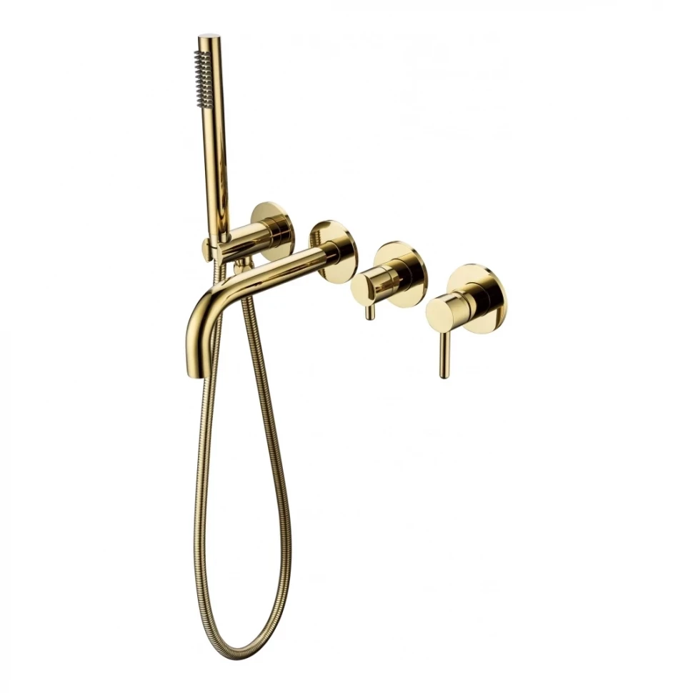 Смеситель для ванны с ручным душем Grocenberg GB5070, золото глянец