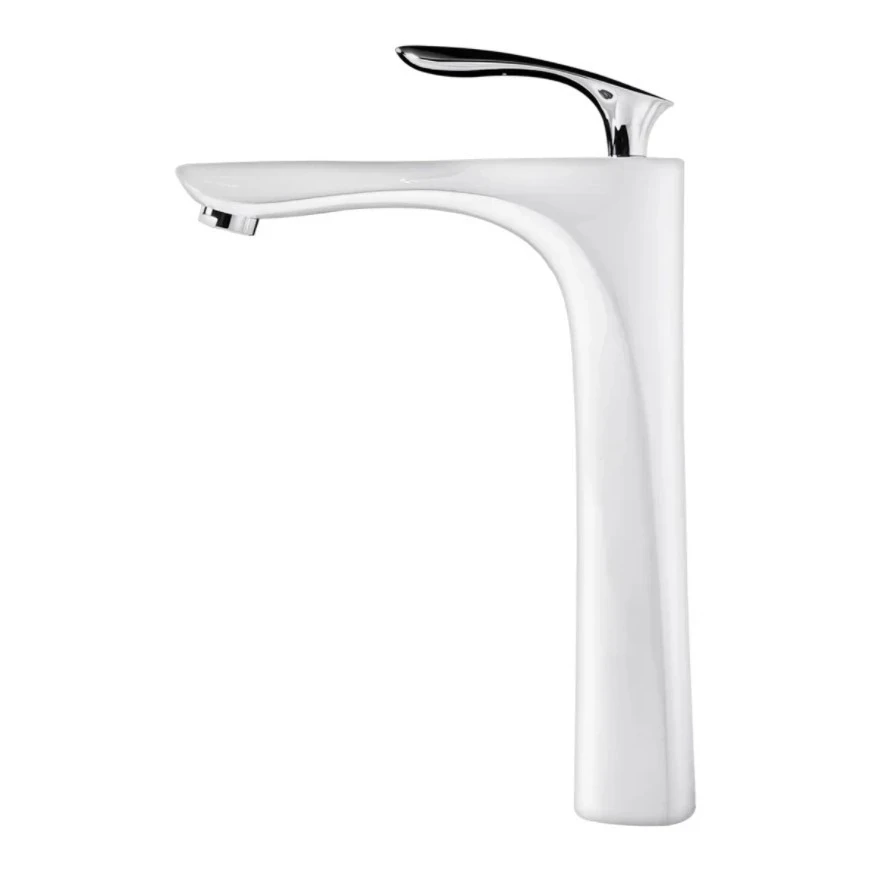 Смеситель для раковины высокий Grocenberg GB3001, белый/хром