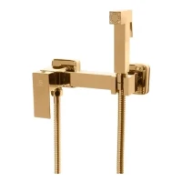 Смеситель с гигиеническим душем Grocenberg GB101N, золото глянец