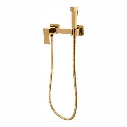 Смеситель с гигиеническим душем Grocenberg GB101N, золото глянец